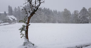 Heftiger Schneefall im April