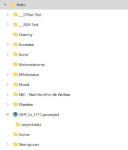 Dateiorganisation von Astrofotos