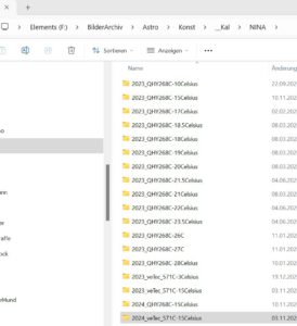 Dateiorganisation von Astrofotos - Das ___Kal-NINA-Verzeichnis