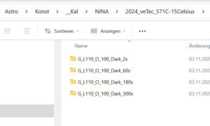 Verzeichnis für die -15°-Darks/Biases der veTec 571C 